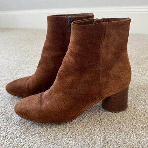 Vince Tillie Designer Suede Boot, Block Heel - Size 6.5